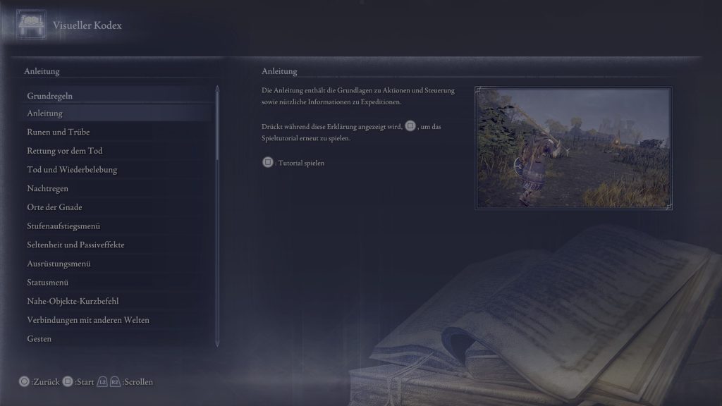 Nightreign Tutorial Menüpunkt