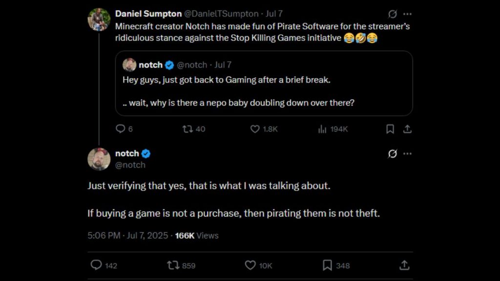 Daniel Sumpton und Notch auf X