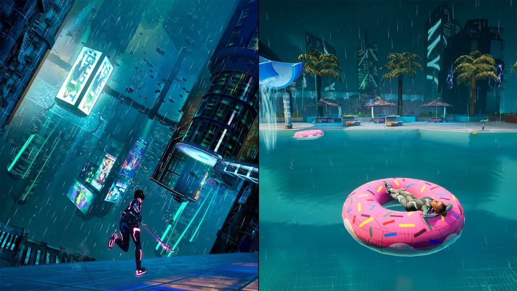 Split Fiction Swimming in Pool