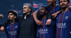 Titel EA FC 26 Screenshot Karriere-Modus zeigt Luis Enrique mit seinem Club PSG