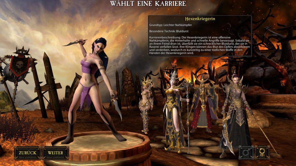 Warhammer Online Return of Reckoning Character creation Witch Elf