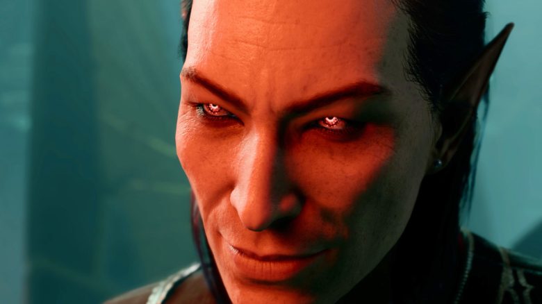 Baldur's Gate 3 Cazador böses Lächeln Titel