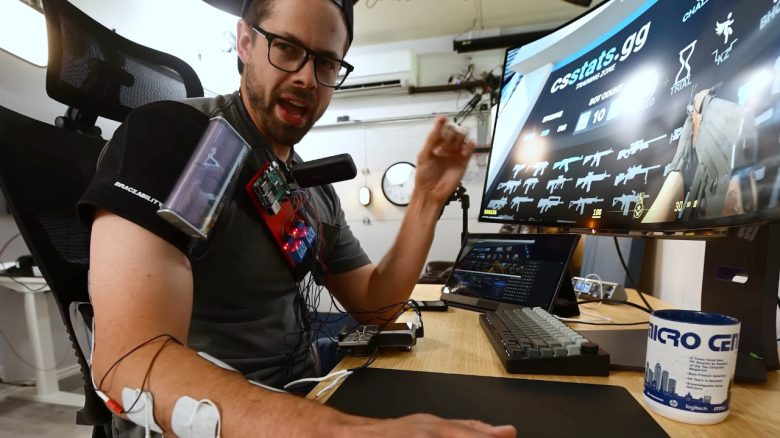 YouTuber gives himself electric shocks to get better at shooters