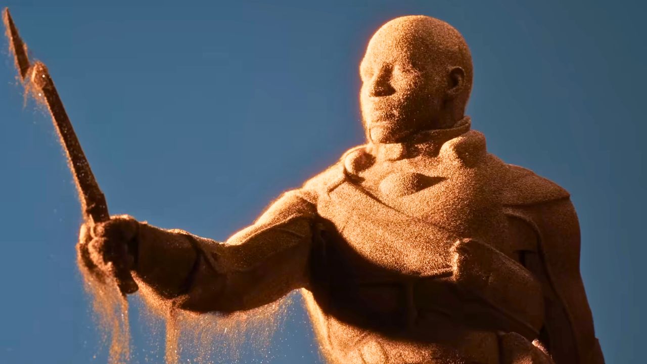 Spieler will das ultimative Wüsten-Feeling aus Dune: Awakening, lässt sich von 6 Monitoren grillen