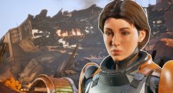 Neues Event in Dune: Awakening belohnt Spieler mit einem Geschützturm - Der ist so groß, dass er perfekt die süßen Wüstenmäuse abwehren kann - Titelbild zeigt Spielcharakter vor Wrack