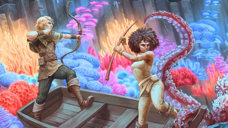 DnD Abenteurer kämpfen gegen Tentakel