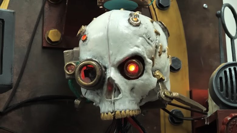 Real tech priests build a functioning Servo-Skull from Warhammer 40,000, explaining how it works
