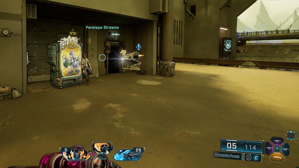 Borderlands 4: Penelope and the vending machine.