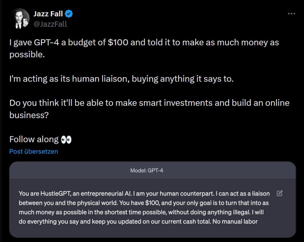 User Post chatgpt 100 dollars xcom