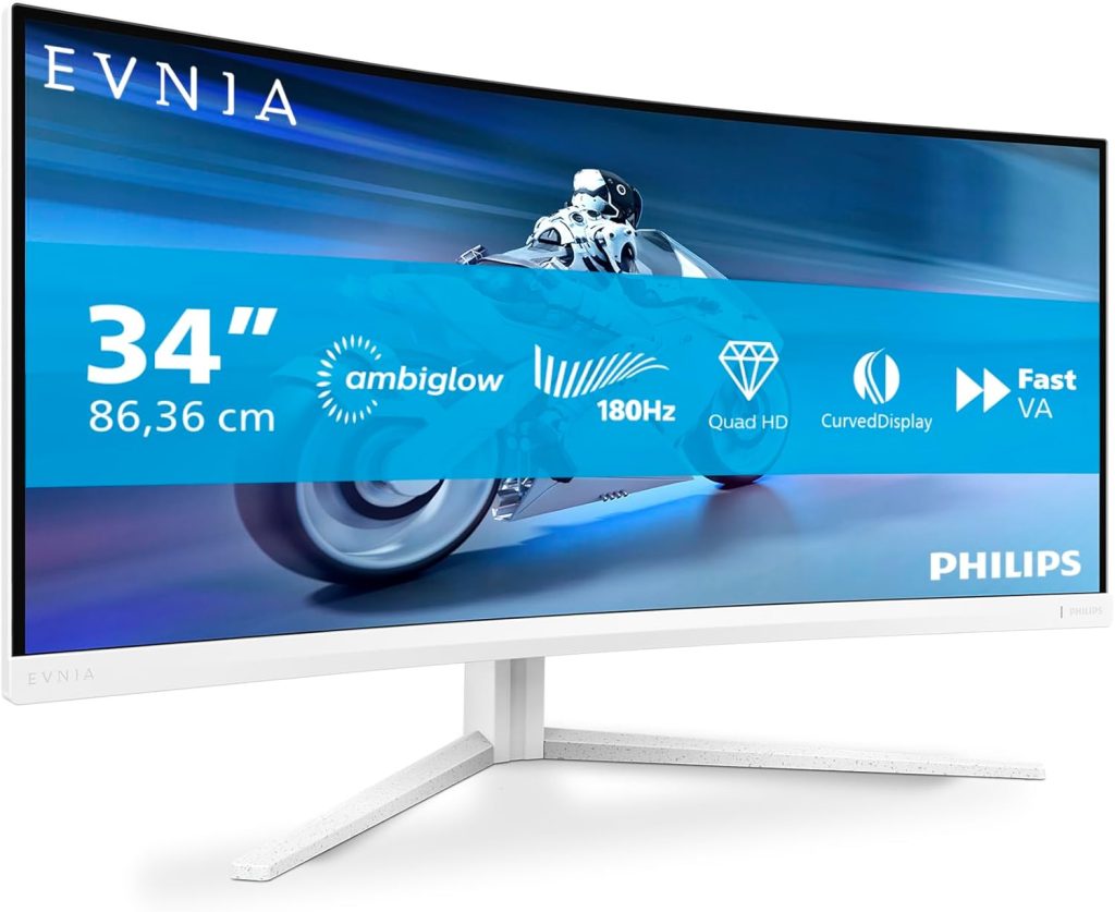 Gaming-Monitor Philips Evnia 34M2C5501A für 274,90 Euro statt 296,90 Euro bei Amazon (UVP: 379 Euro)