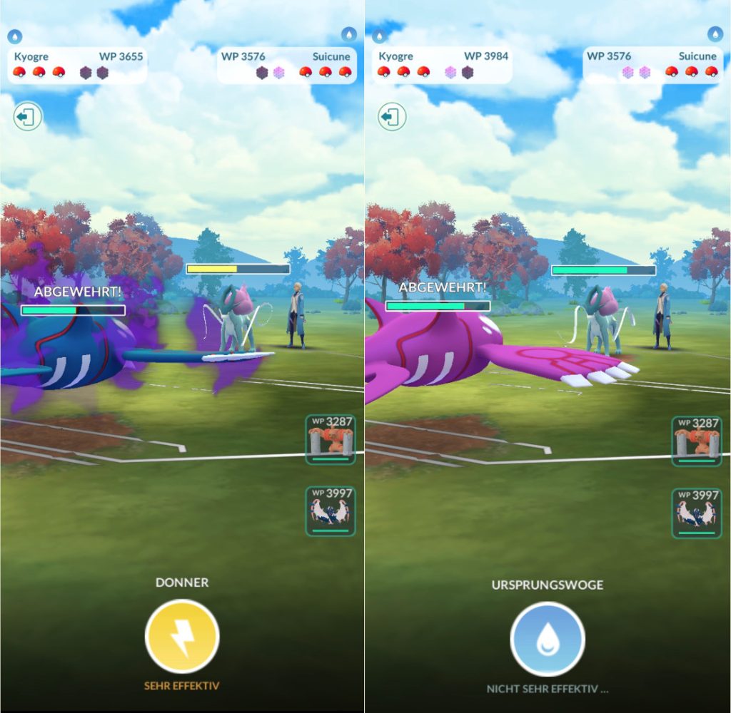 Display under your charged attacks in the battle league