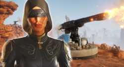 Spieler setzt teures Raumschiff aufs Spiel, lässt sich von Kanonen in Dune: Awakening treffen, damit ihr es nicht tun müsst - Titelbild zeigt Spielcharakter