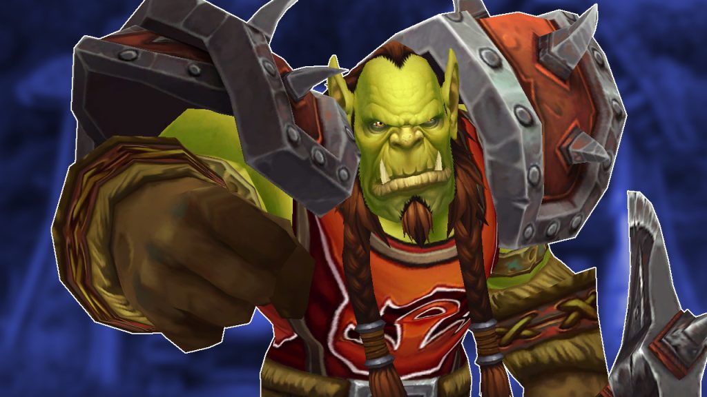WoW Orc Pointing at screen titel title 1280x720