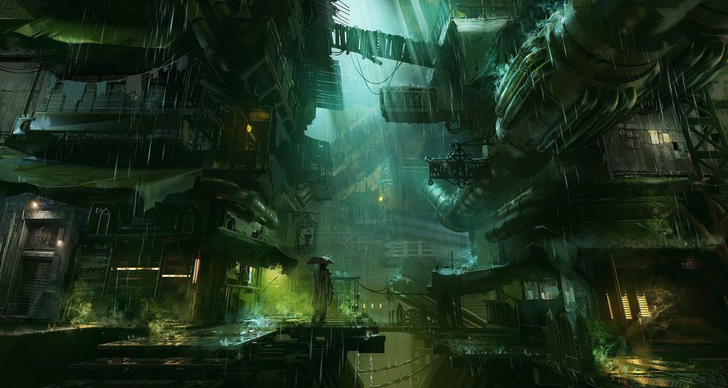 warhammer 40k darktide screenshot city rain