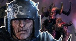 Titelbild, das Bilder aus Warhammer 40.000: Darktide und Total War: Warhammer 3 zeigt