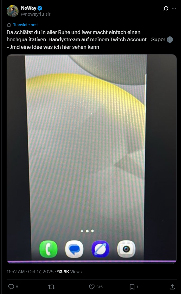 Screenshot Post NoWay x.com Strange Stream