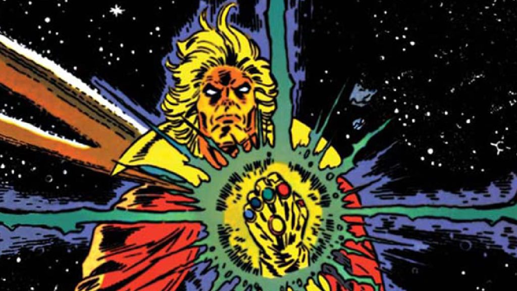 Adam Warlock with the Infinity Gauntlet