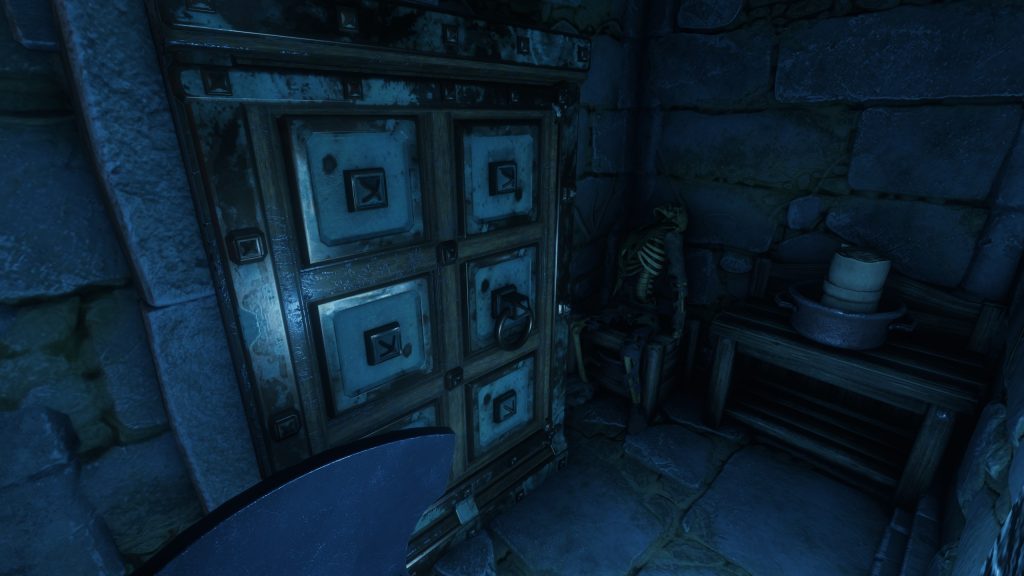 Enshrouded Skeleton on Toilet