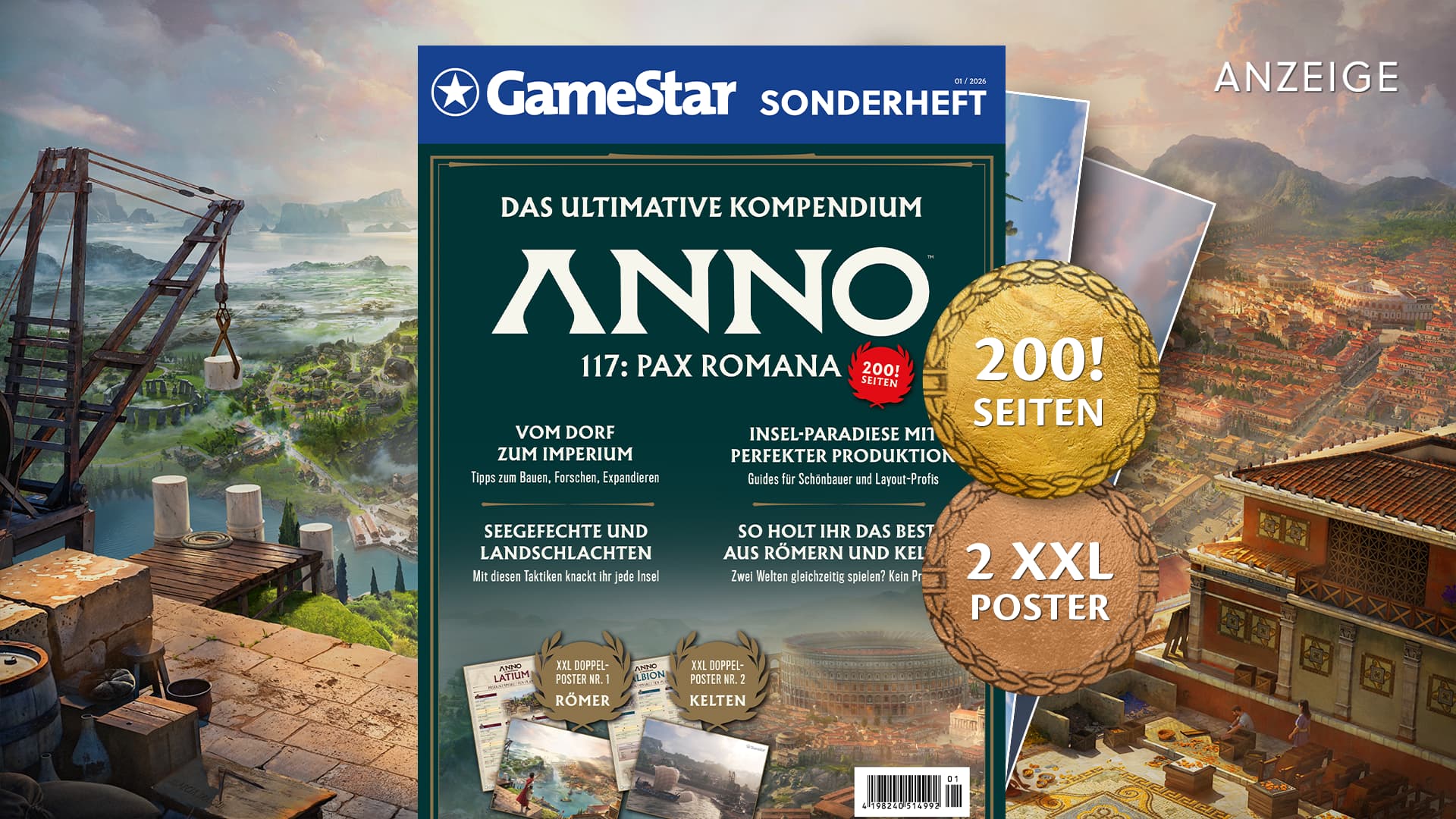 Ab sofort auch am Kiosk – Anno 117: Kommen, sehen und siegen mit unserem 200 Seiten dicken Sonderheft