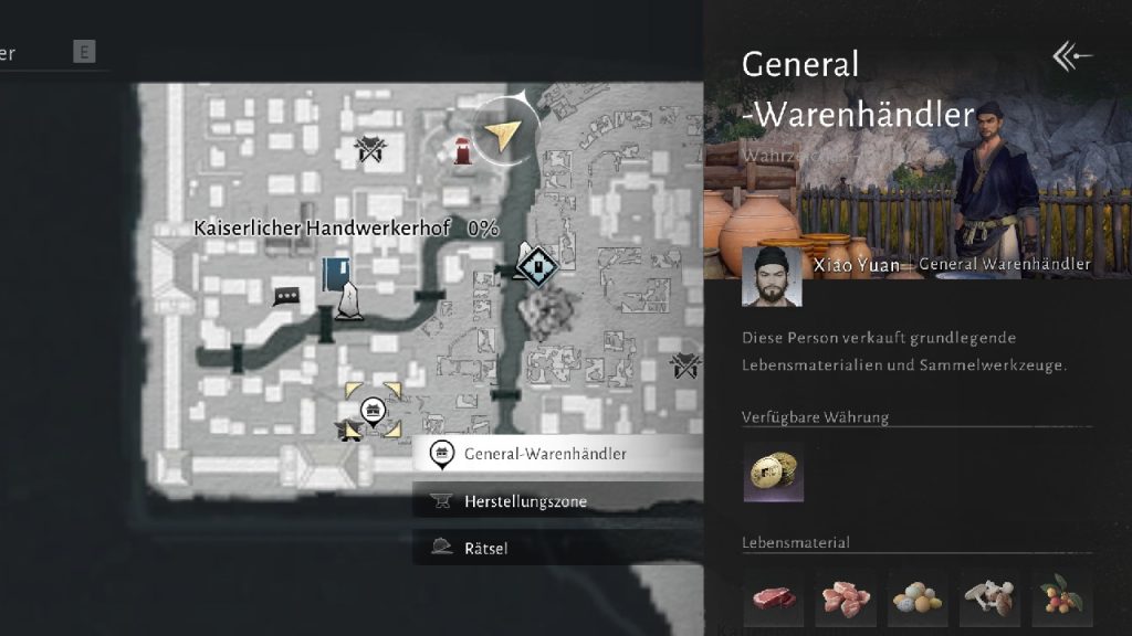 Image guide showing where to find the Kaifeng general merchant - Xiao Yuan