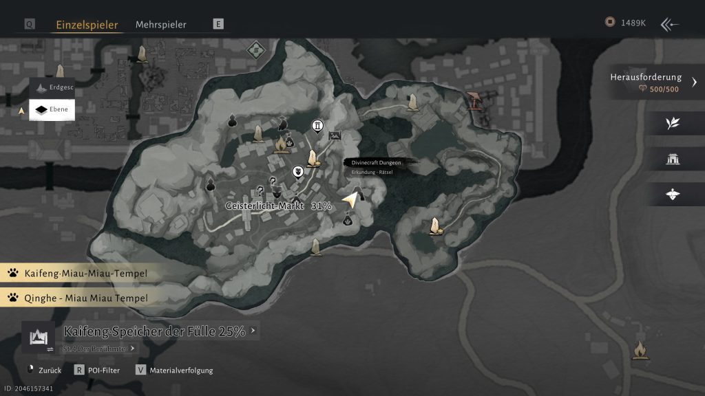 Where Winds Meet: Divinecraft Dungeon beim Geistermarkt.