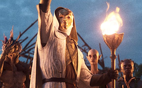 Divinity Trailer Screenshot Typ mit Facken Titel