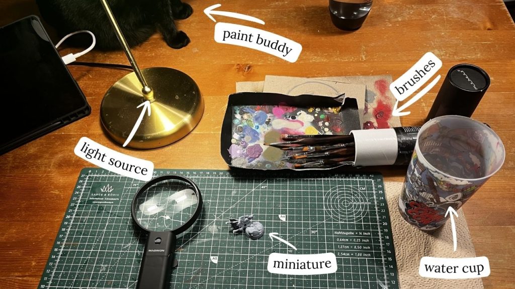 Miniatur Malen Arbeitsplatz Englisch