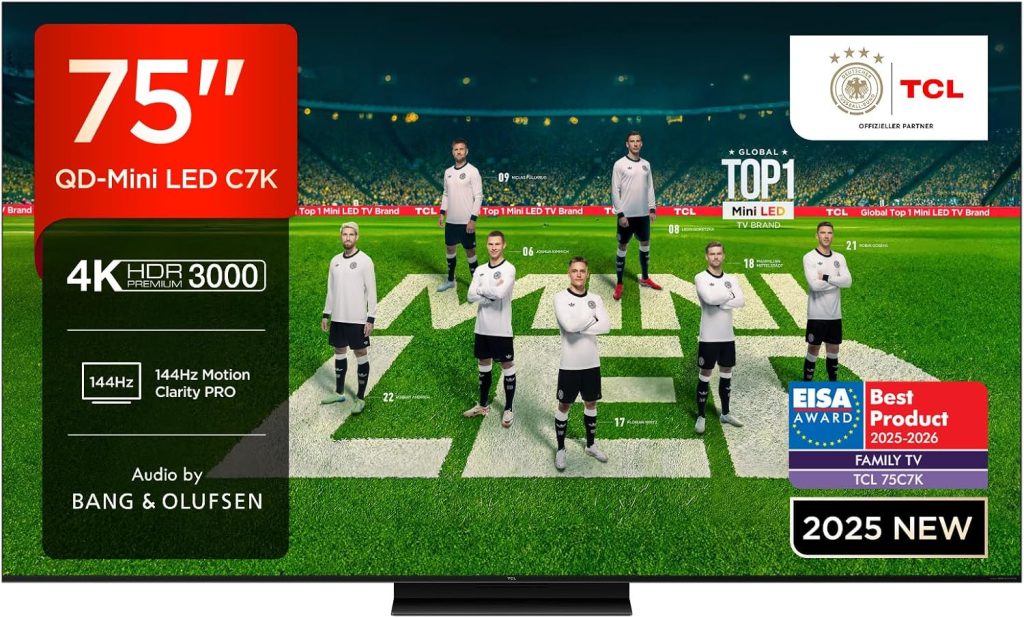 4K-Fernseher TCL 75C7K für nur 999 Euro bei Amazon (UVP: 1.799 Euro)