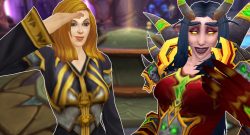 WoW Human Mage Salute Night Elf Warlock Laugh titel title 1280x720