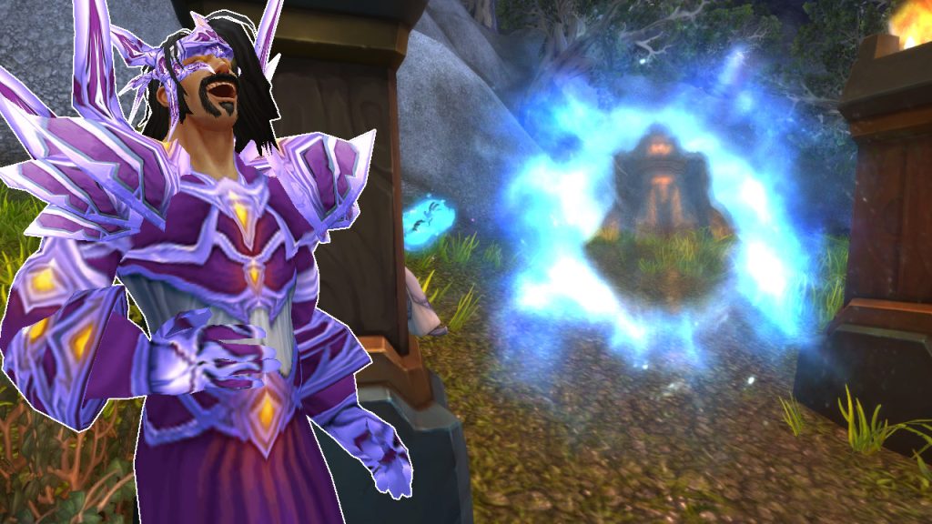 WoW Human Mage Laugh at portal titel title 1280x720