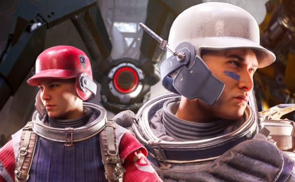 ARC Raiders The Slugger Set und ARC im Hintergrund