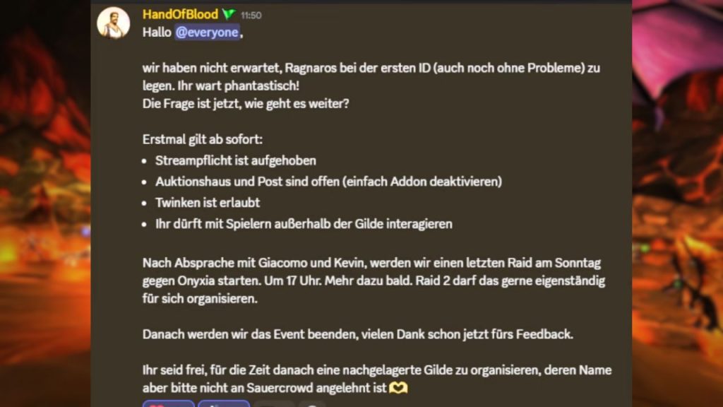 HandOfBlood's announcement on Discord