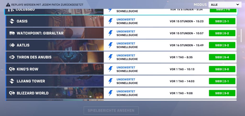 Overwatch vendetta Spiel History