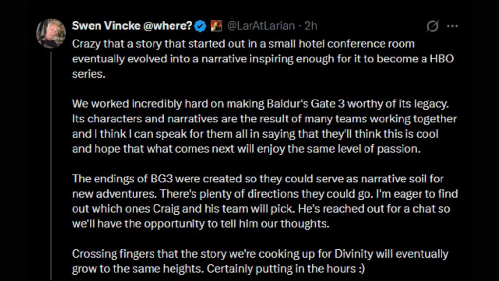 Swen regarding the BG3 series