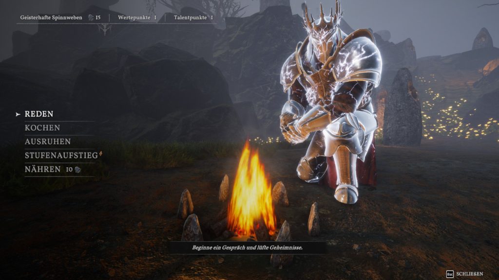 Artus am Lagerfeuer in Tainted Grail