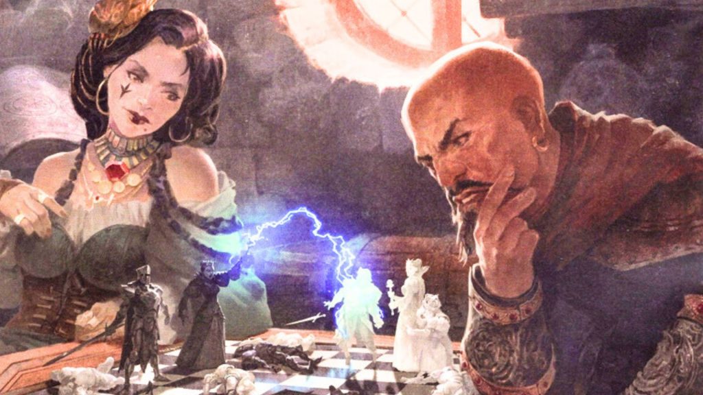 Tasha and Wizard playing board game