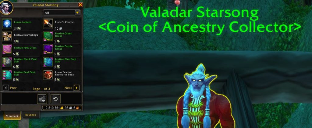 WoW Mondfest Valadar Trader