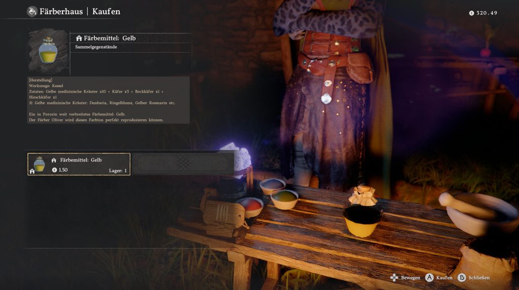 Crimson Desert: Gelber Farbstoff