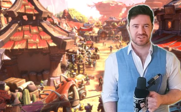 Josh Strife Hayes vor WoW-Hintergrund Collage