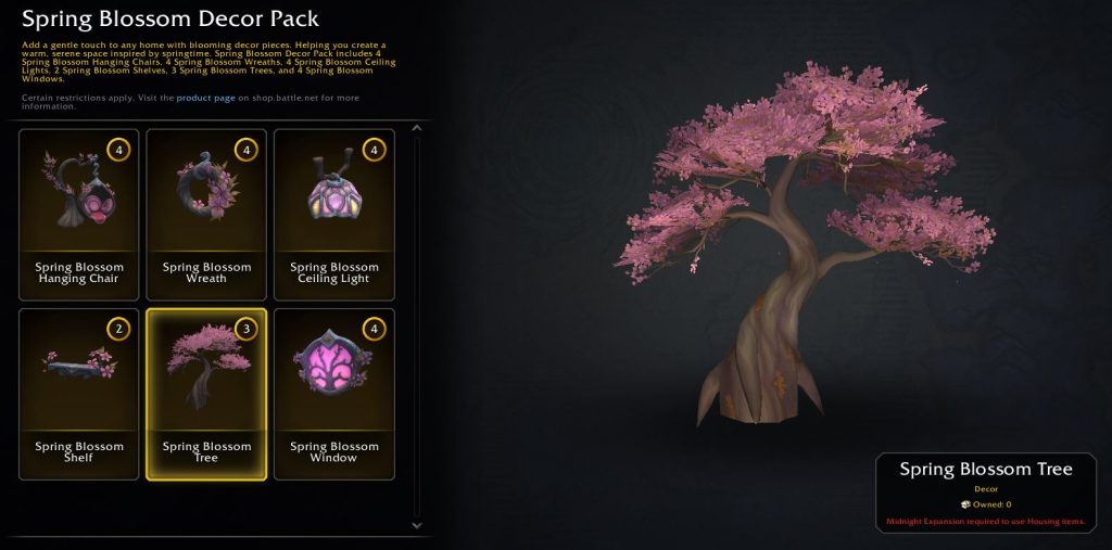 WoW Housing Bundle Sakura Tree