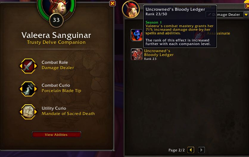 WoW Valeera Level Bonus