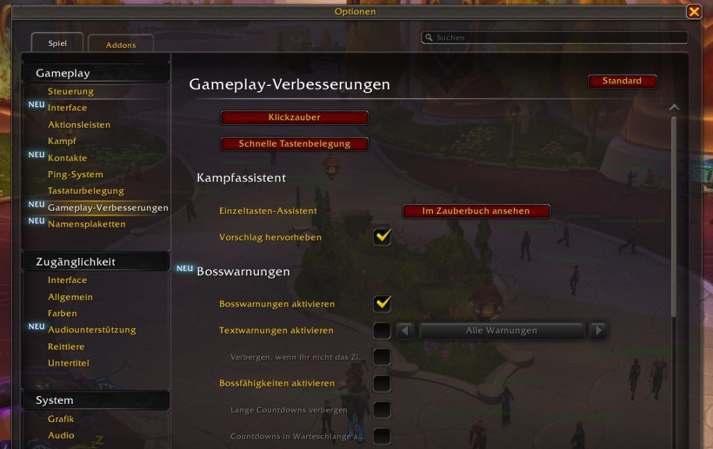 WoW suggestion highlight screenshot