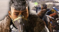 ARC Raiders figur, Hintergrund mit Metalldetektor