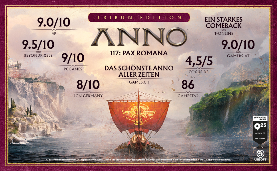 Anno 117: Pax Romana - Tribun Edition (PC) für nur 35,91Euro statt 59,99 Euro UVP bei Amazon