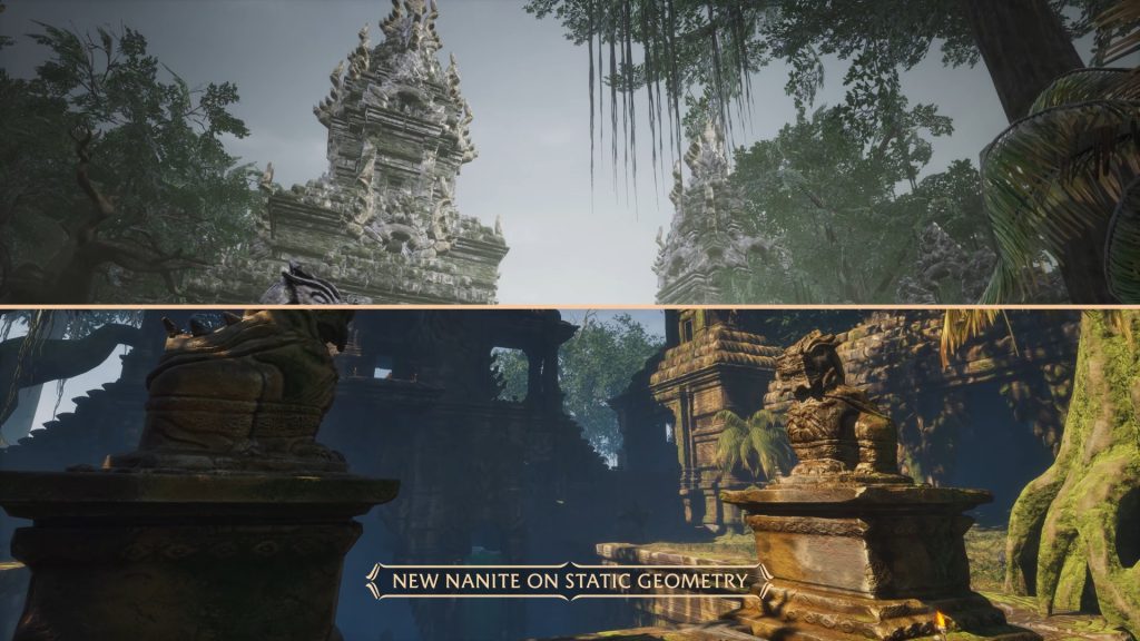 Bild zeigt Naniten Gemometrie die besseres Licht und Schatten ermöglicht