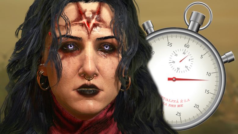 Diablo 4 Lord of Hatred Alexandra vor Uhr Titel