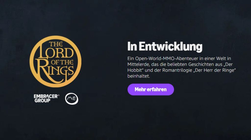 MMORPG Herr der Ringe Amazon Übersicht