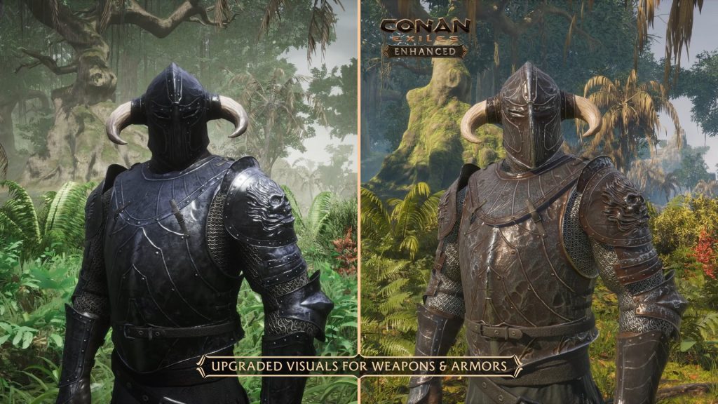 Bild zeigt Vergleich zwischen Rüstungen in Conan Exiles