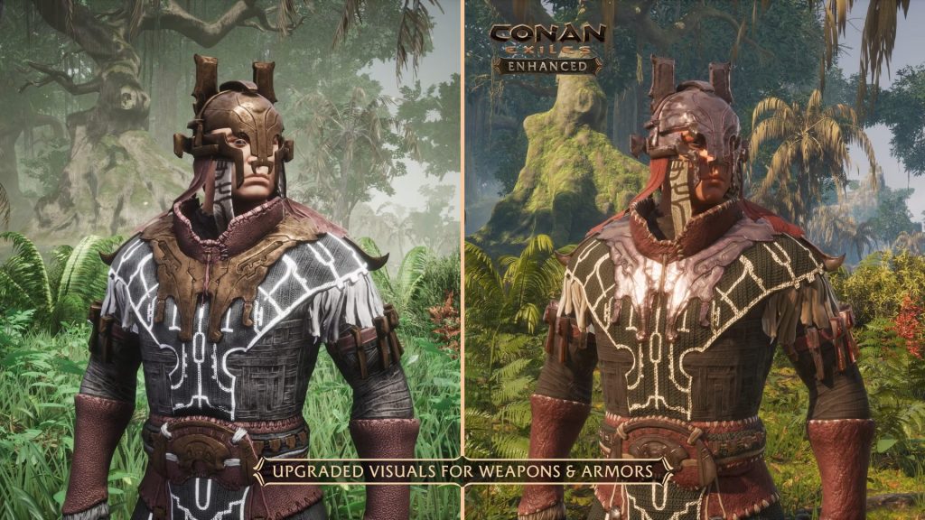 Bild zeigt Vergleich zwischen Rüstungen in Conan Exiles