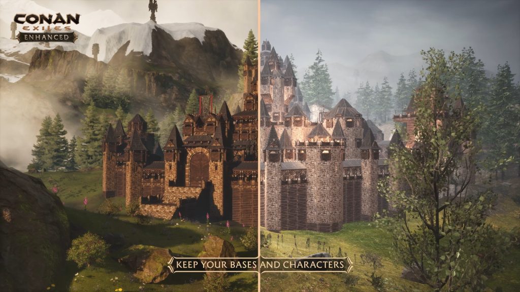 Bild zeigt Vergleich zwischen Terrain in alter und neuer Engine